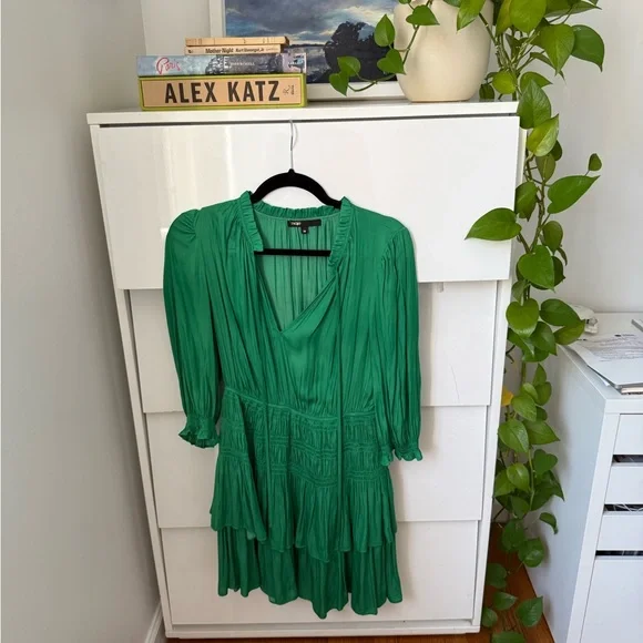 Maje | Dresses | Maje Vibrant Green Dress | Poshmark